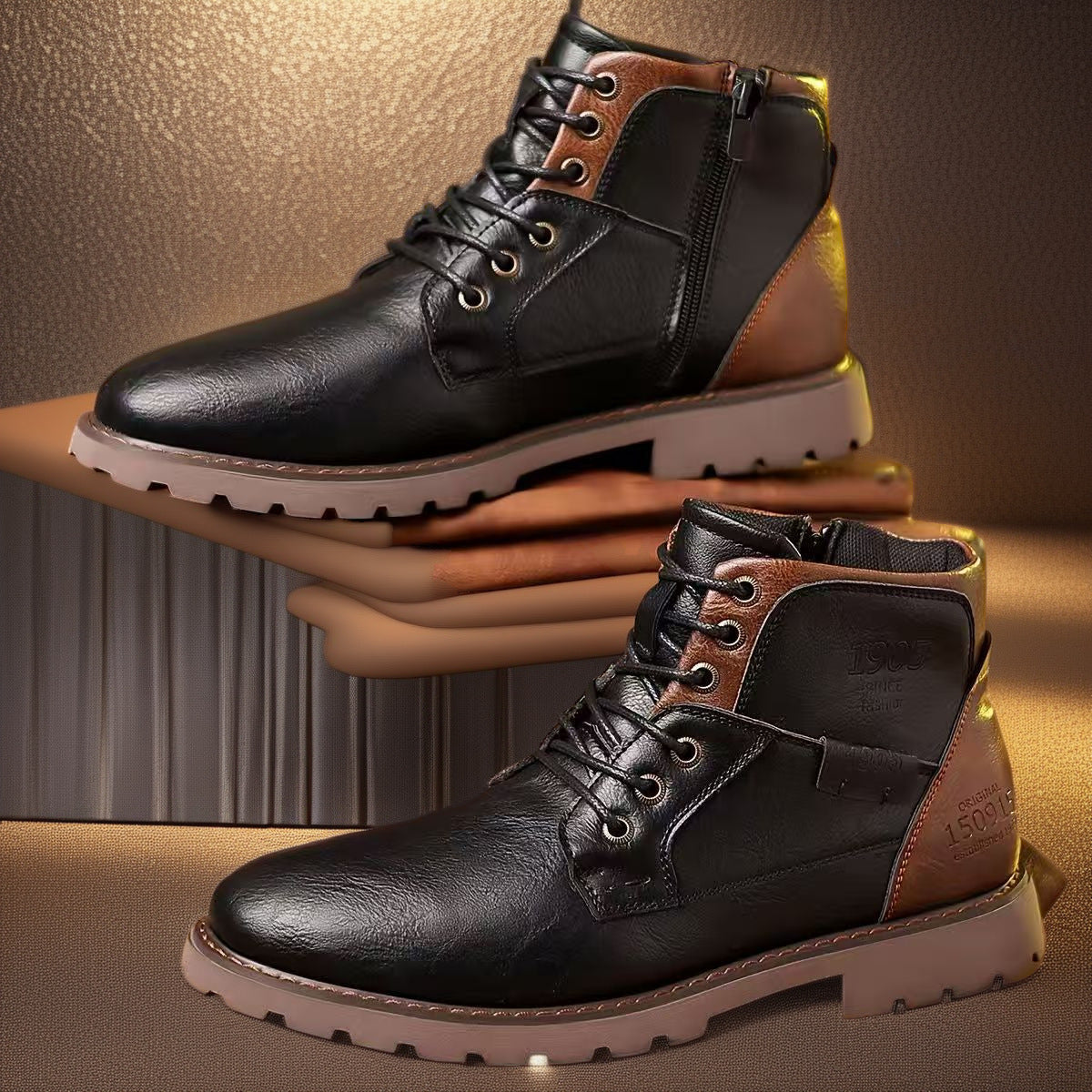 Donald | Mens Work Boots Ankle Zip Up Casual Desert Chukka Footwear