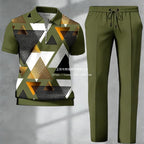 Dorian | Mens Printed Short Sleeve Casual Summer Polo Polo Shirt - 1