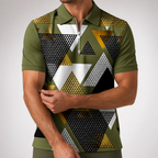 Dorian | Mens Printed Short Sleeve Casual Summer Polo Polo Shirt, Multi 4