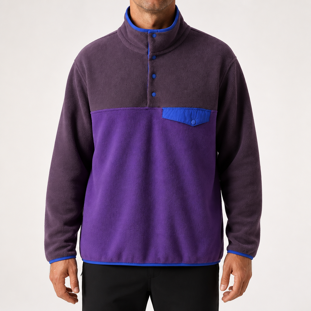 Dorian | Mens Jacket Colour Block Lightweight Casual Coat, Blue Purple