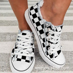 Dorothy | Womens Printed Canvas Shoes Lace Up Flat Sneakers