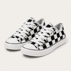 Dorothy | Womens Printed Canvas Shoes Lace Up Flat Sneakers, Square
