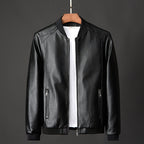 Doug | Mens Faux Leather Jacket Slim Fit Casual Classic Fashion Outerwear