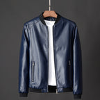 Doug | Mens Faux Leather Jacket Slim Fit Casual Classic Fashion Outerwear