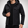 Douglas | Mens Waterproof Hiking Jacket Fleece Lined Wind Resistant Coat, Black