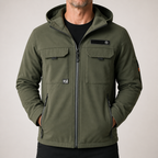 Douglas | Mens Waterproof Hiking Jacket Fleece Lined Wind Resistant Coat, Military Green