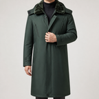 Drew | Mens Long Winter Coat Military Padded Warm Thick Jacket, Green