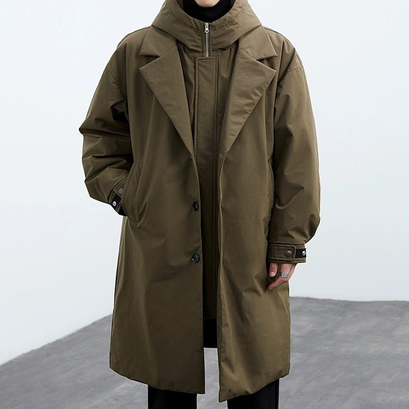 Dustin | Mens Winter Parka Coat Hooded Trench Mid Length Jacket