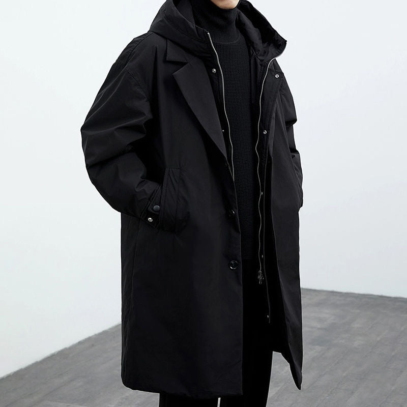 Dustin | Mens Winter Parka Coat Hooded Trench Mid Length Jacket