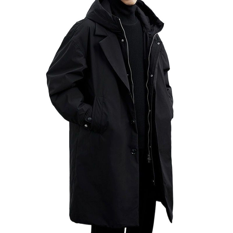Dustin | Mens Winter Parka Coat Hooded Trench Mid Length Jacket