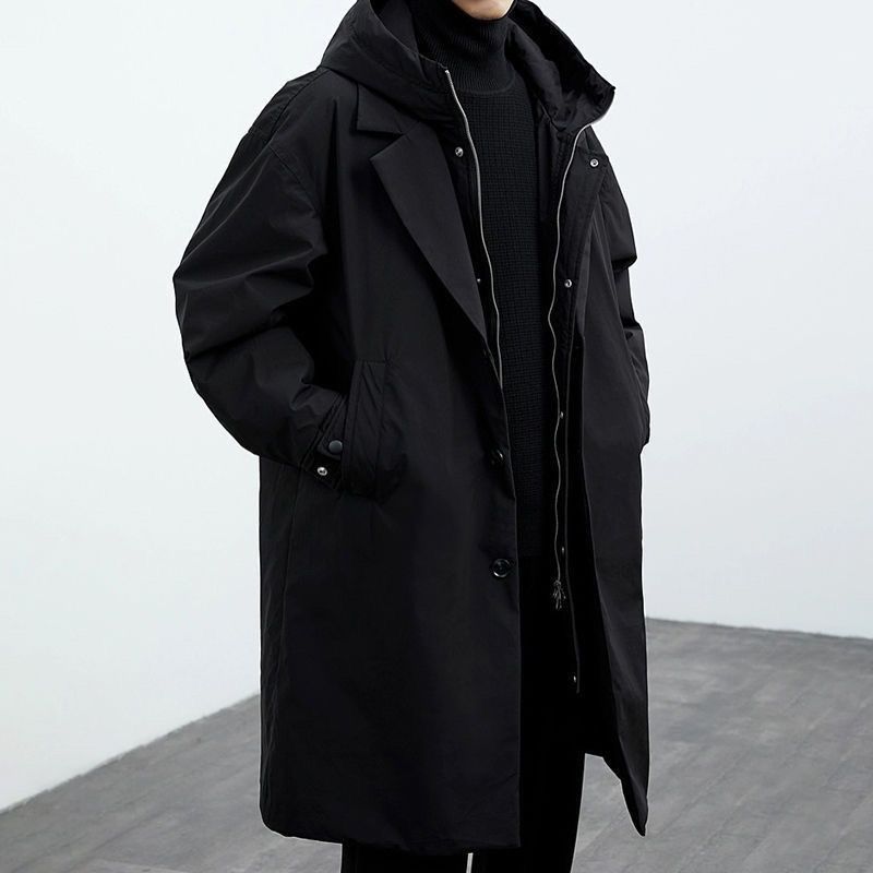 Dustin | Mens Winter Parka Coat Hooded Trench Mid Length Jacket