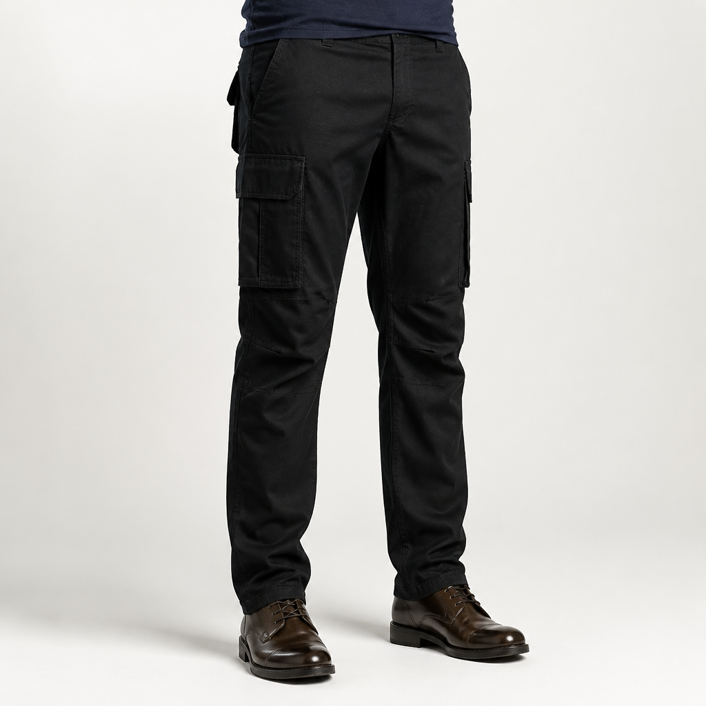 Dylan | Mens Cargo Work Multi Pocket Workwear Pants, Black