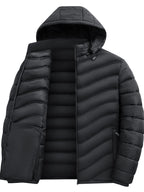 Eamon | Mens Puffer Jacket Padded Winter Jacket Lightweight Quilted Coat - Black