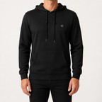 Earl | Mens Heated Hoodie Jacket USB 3 Heat Levels Winter Hooded Sweatshirt, Black