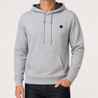 Earl | Mens Heated Hoodie Jacket USB 3 Heat Levels Winter Hooded Sweatshirt, Grey