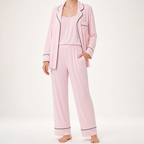 Ebony | Womens Modal Long Sleeve Loungewear Pajama Set, Pink