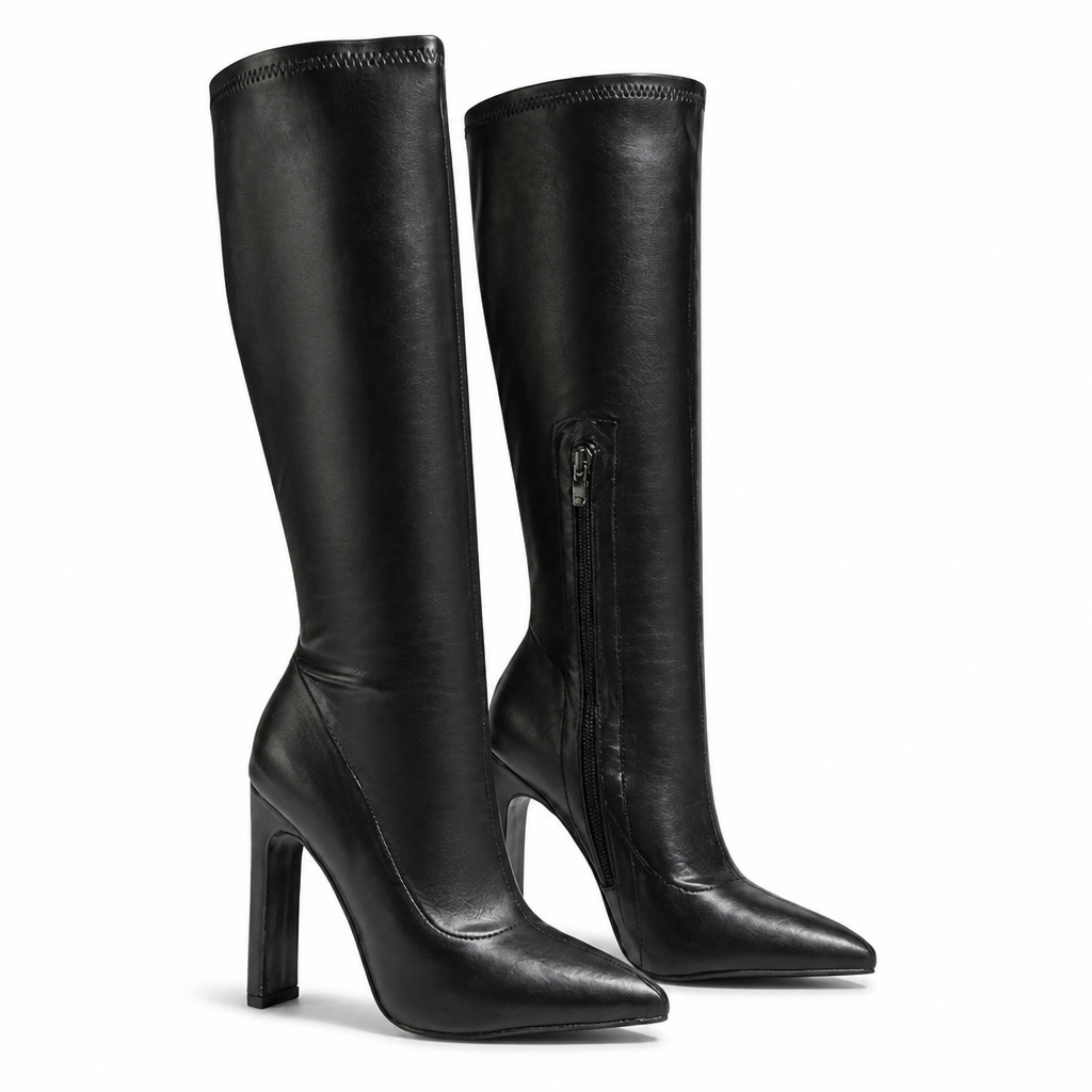 Eden | Womens Knight Pointed Toe Stiletto Heeled Ankle Boots