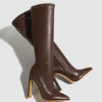 Eden | Womens Knight Pointed Toe Stiletto Heeled Ankle Boots