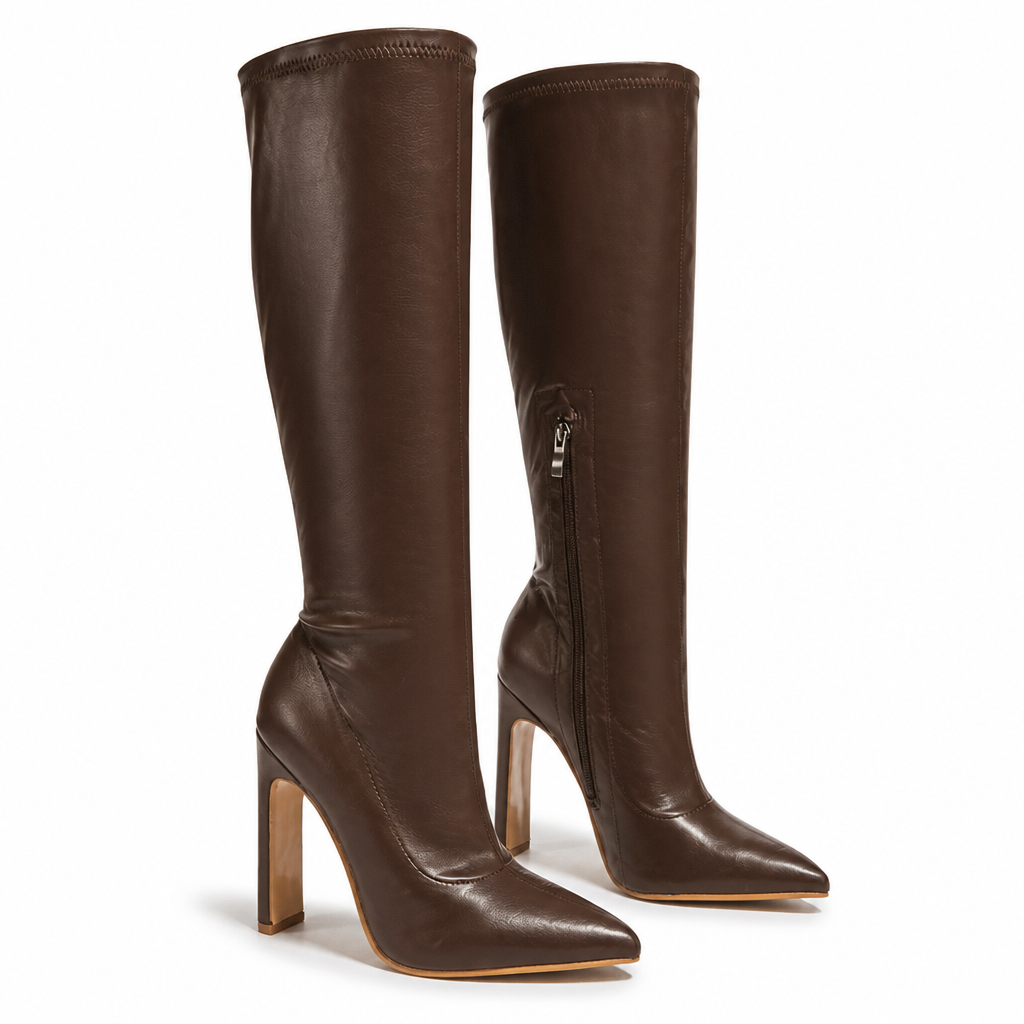 Eden | Womens Knight Pointed Toe Stiletto Heeled Ankle Boots