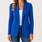 Edith | Womens Knit Sweater Blazer Long Sleeve Casual Cardigan, Blue