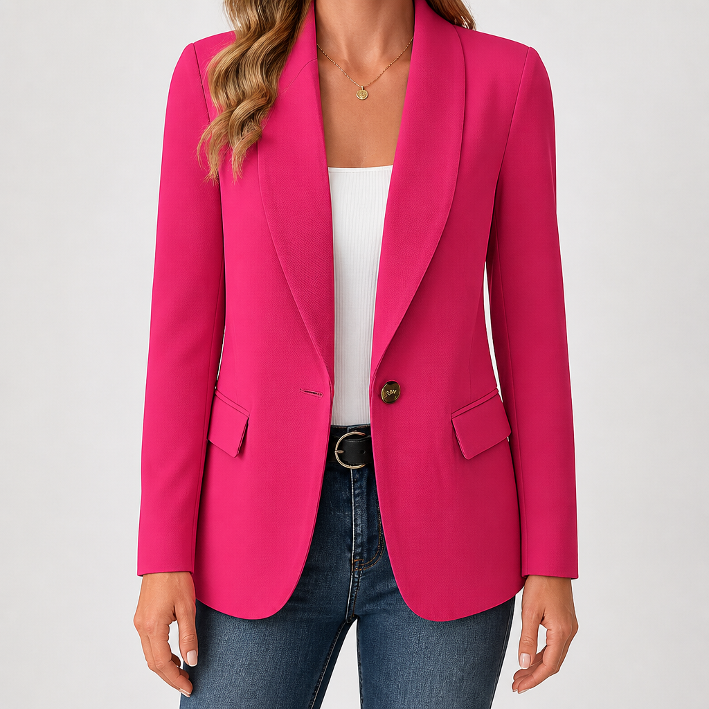 Edith | Womens Knit Sweater Blazer Long Sleeve Casual Cardigan, Pink