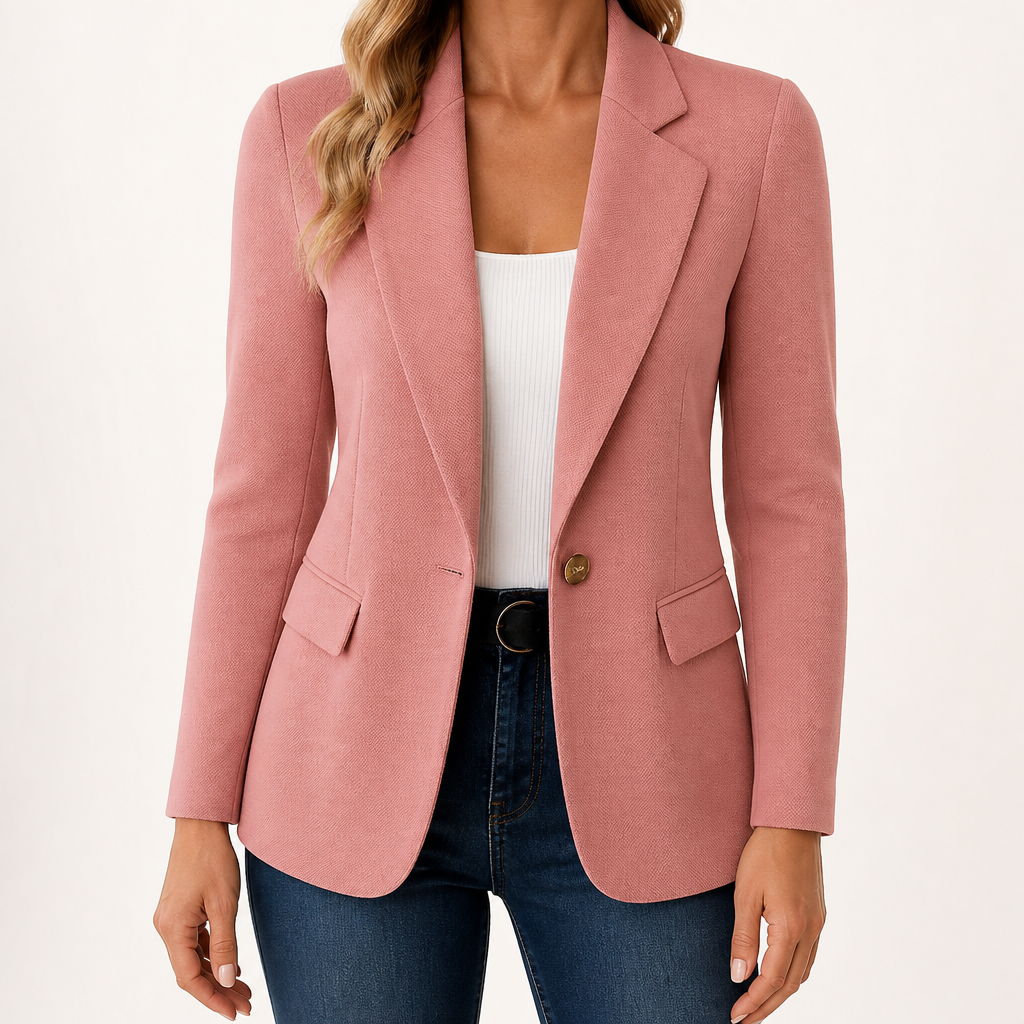 Edith | Womens Knit Sweater Blazer Long Sleeve Casual Cardigan, Rose