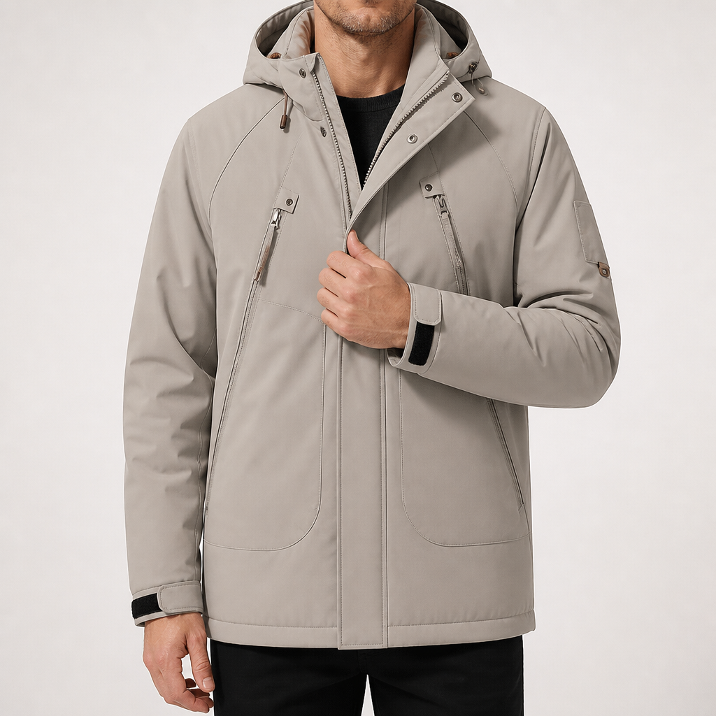 Edward | Mens Water Resistant Winter Coat Padded Outdoor Workwear Jacket, Khaki