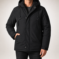Edward | Mens Water Resistant Winter Coat Padded Outdoor Workwear Jacket, Black
