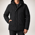 Edward | Mens Water Resistant Winter Coat Padded Outdoor Workwear Jacket, Black