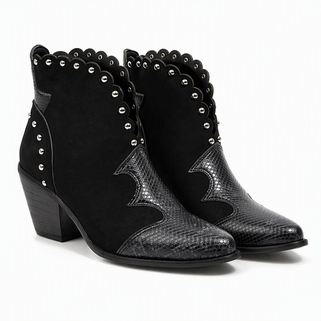 Elaine | Womens Heeled Ankle Boots Pointed Toe Low Cut Booties