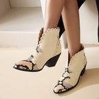 Elaine | Womens Heeled Ankle Boots Pointed Toe Low Cut Booties