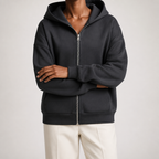 Elin | Womens Hoodie Fleece Lined Zip Up Sweatshirt, Black
