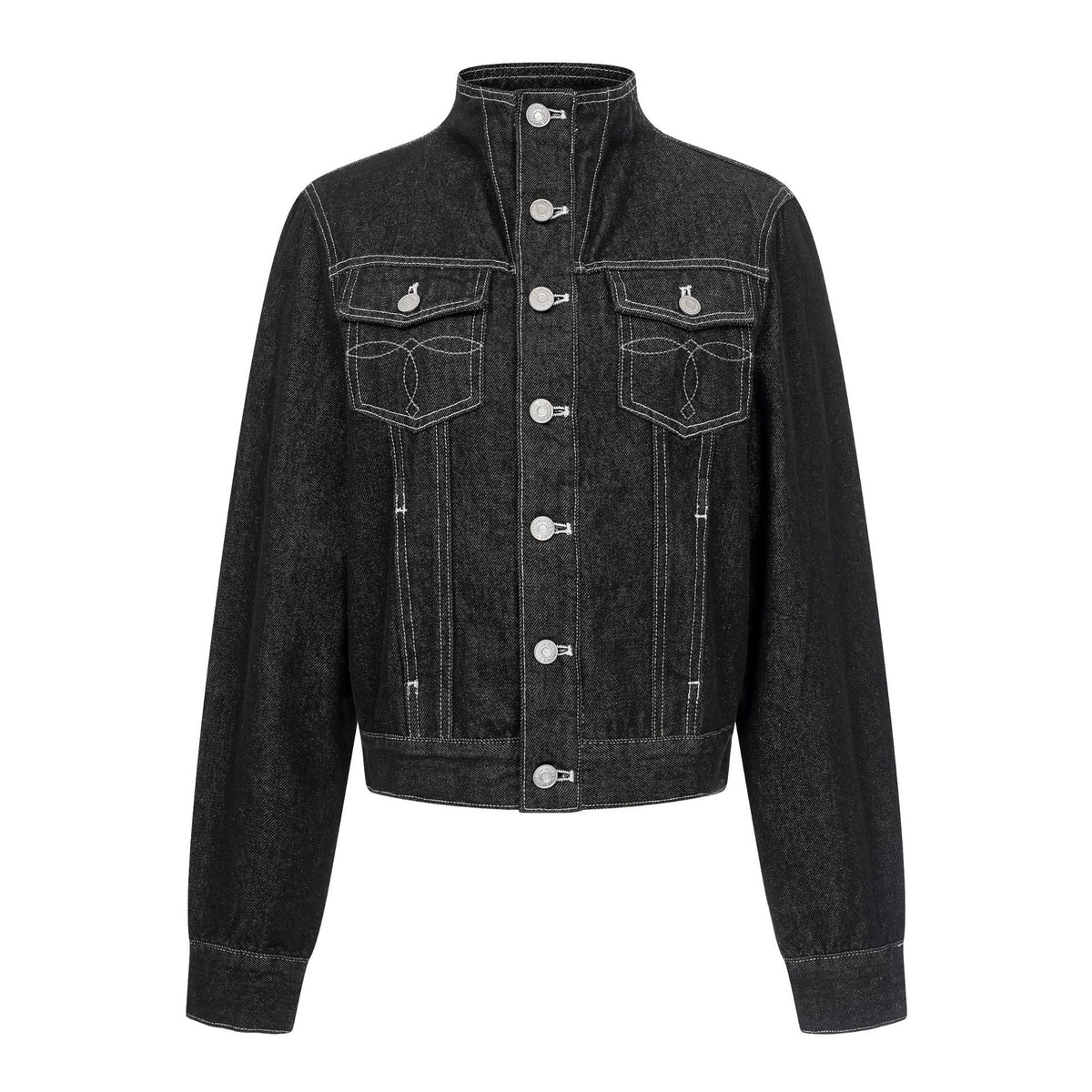 Eliza | Womens Oversized Stand Collar Denim Jacket