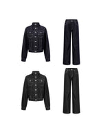 Eliza | Womens Oversized Stand Collar Denim Jacket