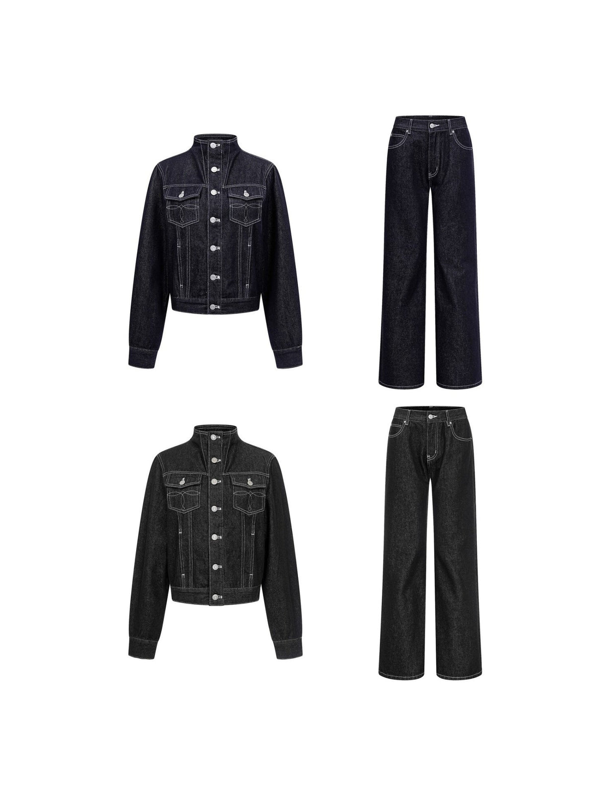 Eliza | Womens Oversized Stand Collar Denim Jacket