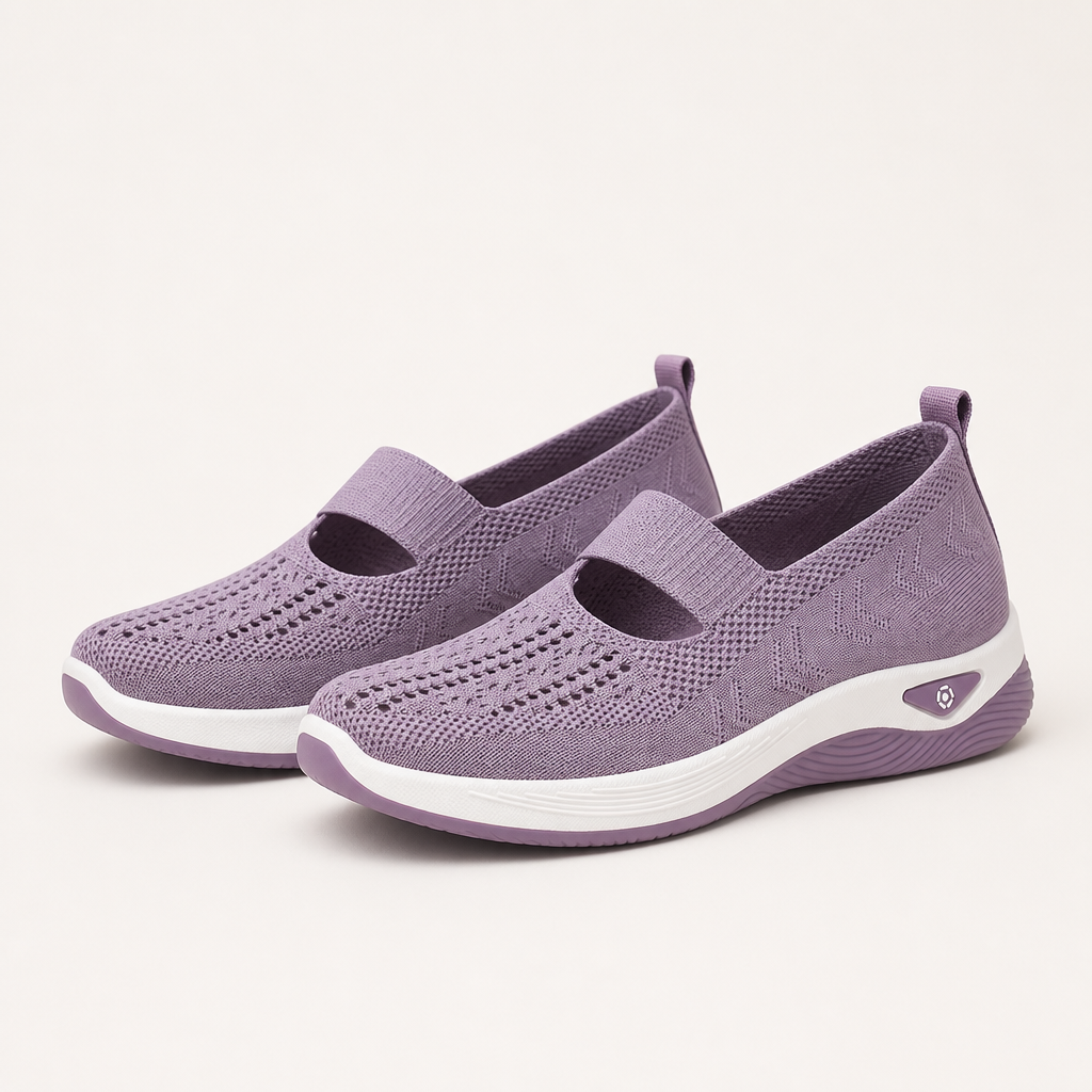 Elka | Womens Trainers Knit Lightweight Running Sports Sneakers, Light Purple