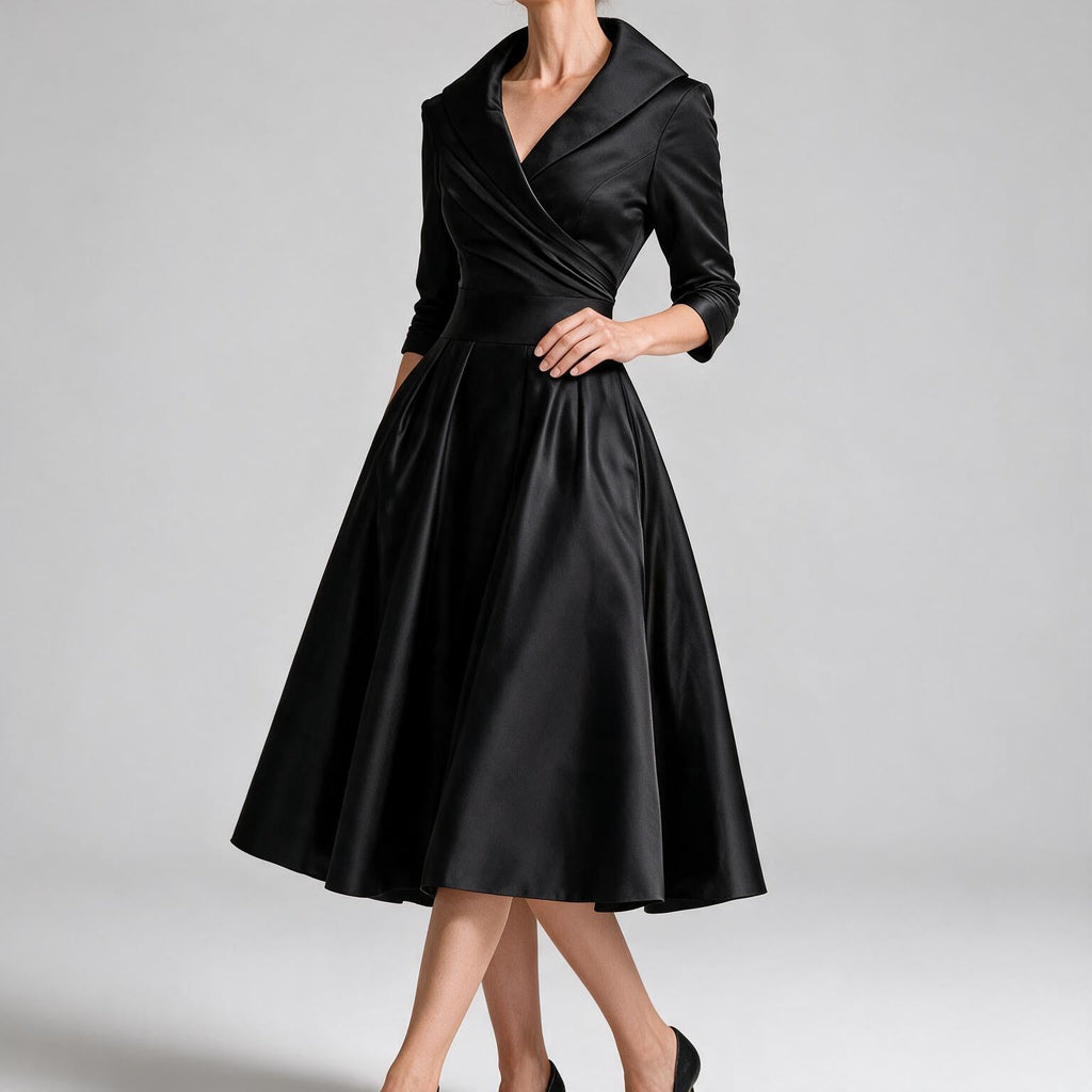 Ella | Womens Long Sleeve Wedding Guest Elegant Evening Waist Cinching Maxi Dress