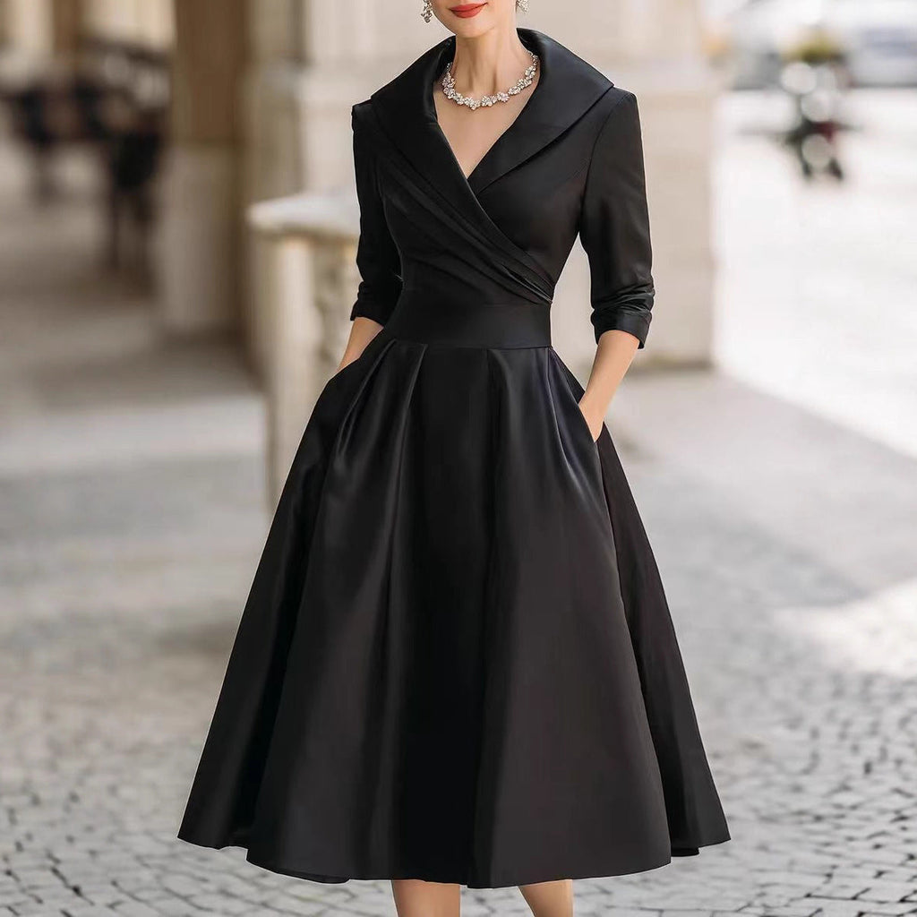 Ella | Womens Long Sleeve Wedding Guest Elegant Evening Waist Cinching Maxi Dress