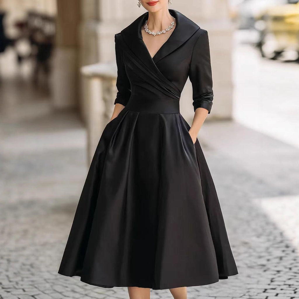 Ella | Womens Long Sleeve Wedding Guest Elegant Evening Waist Cinching Maxi Dress
