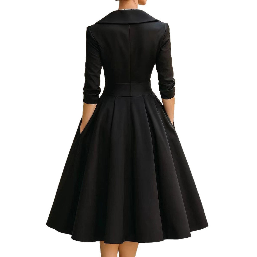 Ella | Womens Long Sleeve Wedding Guest Elegant Evening Waist Cinching Maxi Dress