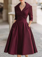 Ella | Womens Long Sleeve Wedding Guest Elegant Evening Waist Cinching Maxi Dress