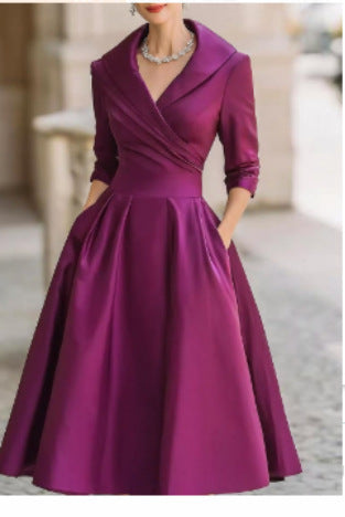Ella | Womens Long Sleeve Wedding Guest Elegant Evening Waist Cinching Maxi Dress