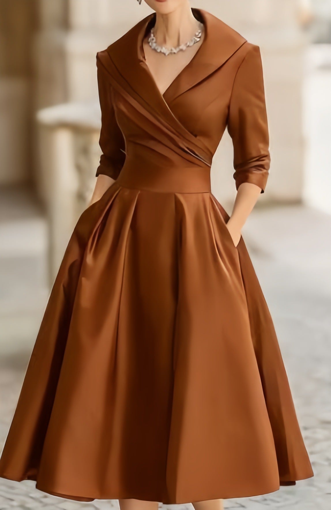 Ella | Womens Long Sleeve Wedding Guest Elegant Evening Waist Cinching Maxi Dress