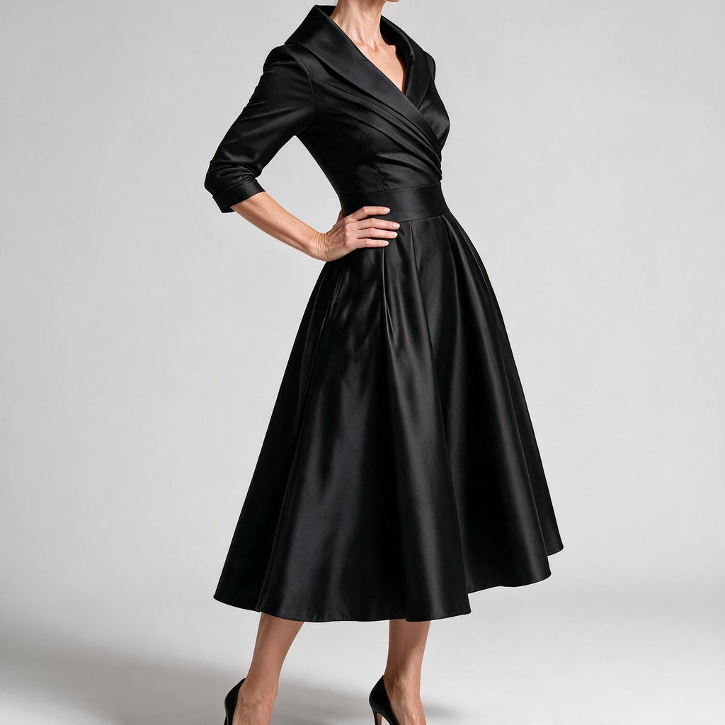 Ella | Womens Long Sleeve Wedding Guest Elegant Evening Waist Cinching Maxi Dress