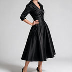 Ella | Womens Long Sleeve Wedding Guest Elegant Evening Waist Cinching Maxi Dress