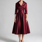 Ella | Womens Long Sleeve Wedding Guest Elegant Evening Waist Cinching Maxi Dress
