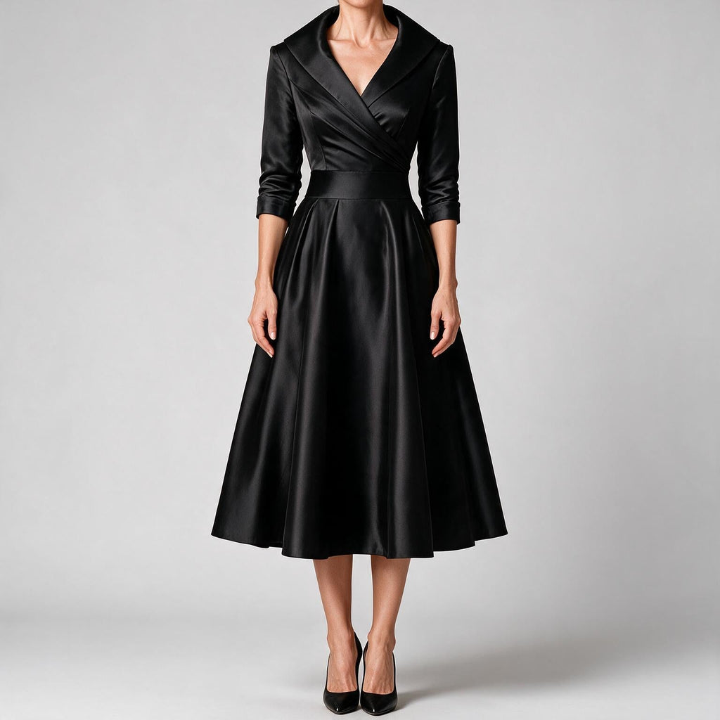 Ella | Womens Long Sleeve Wedding Guest Elegant Evening Waist Cinching Maxi Dress