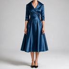 Ella | Womens Long Sleeve Wedding Guest Elegant Evening Waist Cinching Maxi Dress