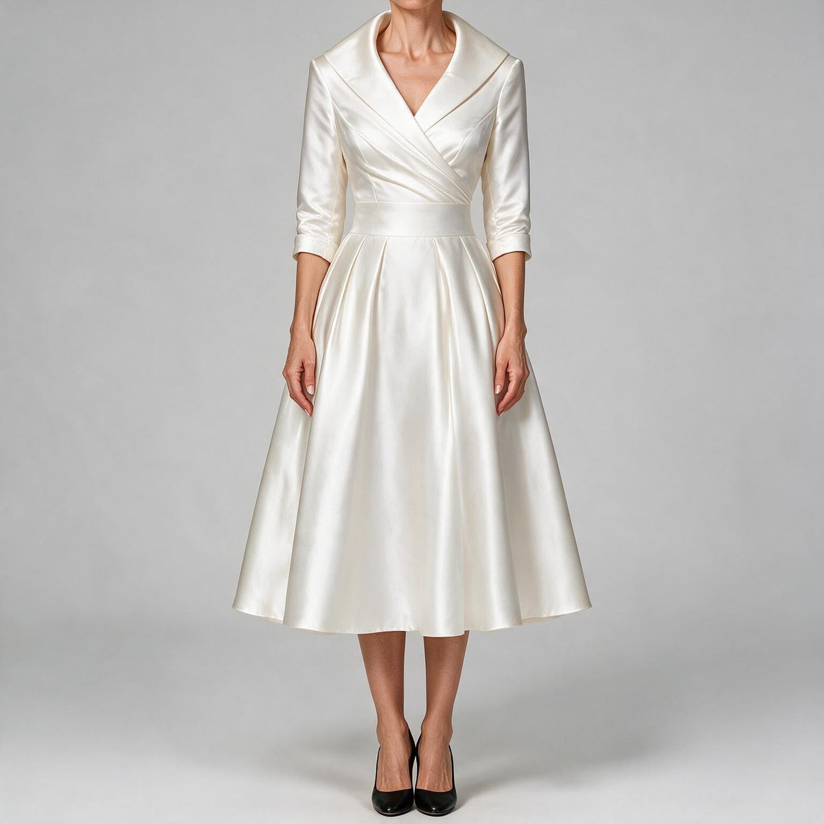 Ella | Womens Long Sleeve Wedding Guest Elegant Evening Waist Cinching Maxi Dress