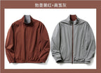 Ellison | Mens Windproof Reversible Stand Collar Bomber Autumn Jacket - Burgundy Red